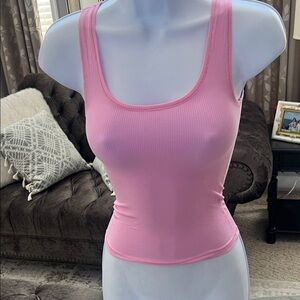 Skims soft lounge Pink Ribbed Tank Top